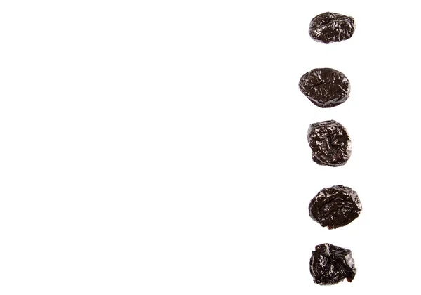 Dried Plum Prune White Background — Stock Photo, Image