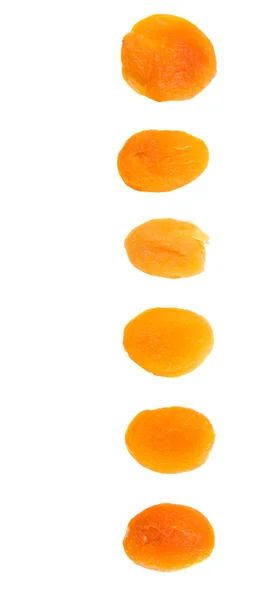 Getrocknete Aprikosenfrüchte Auf Weißem Hintergrund — Stockfoto