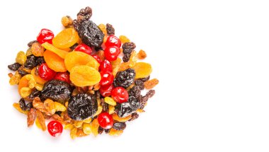 Kurutulmuş meyve beyaz arka plan üzerinde çeşitli Mix