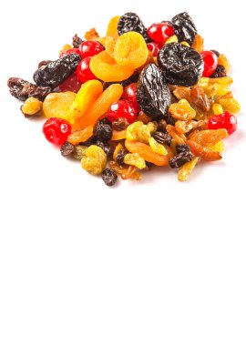 Kurutulmuş meyve beyaz arka plan üzerinde çeşitli Mix