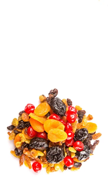 Mix Variety Dried Fruit White Background — Stock Photo, Image