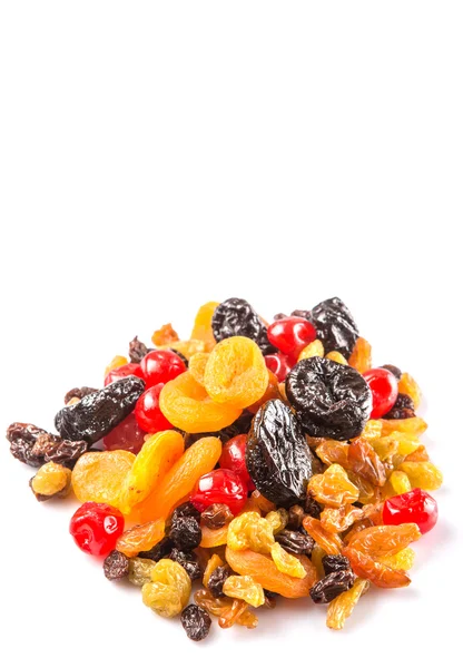 Misture Variedade Frutas Secas Sobre Fundo Branco — Fotografia de Stock