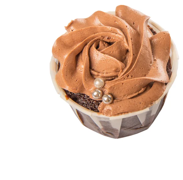 Moist Chocolate Cupcake White Background — Stock Photo, Image