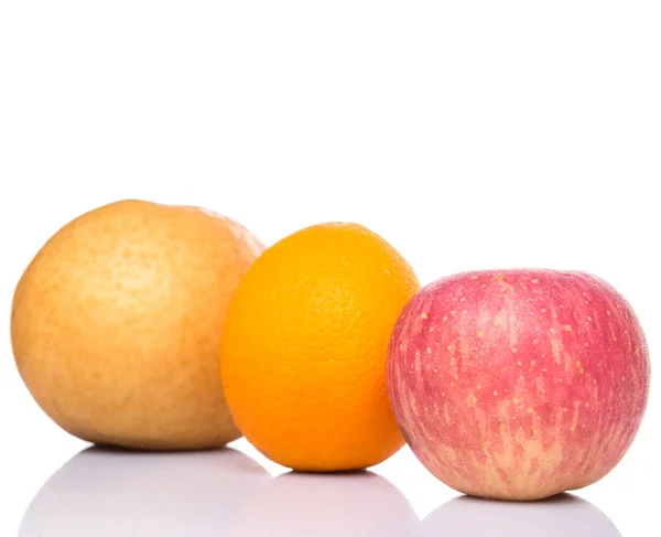 Gala Apples, Nashi Asian Pears And Oranges — Stock Photo, Image