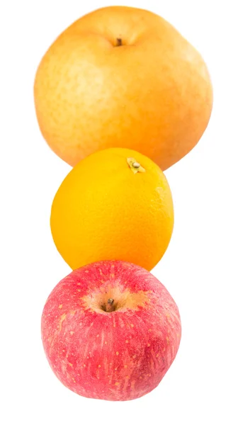 Gala appels, Nashi Aziatische peren en sinaasappelen — Stockfoto