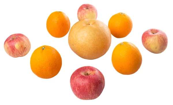 Gala elma, Nash'e Asya armut ve portakal — Stok fotoğraf