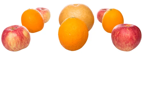 Gala Maçãs, Nashi Asian Pears And Oranges — Fotografia de Stock