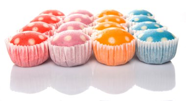 Renkli haşlanmış pirinç Polka Dot Muffin