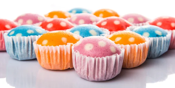 Färgglada kokt ris Polka Dot Muffin — Stockfoto