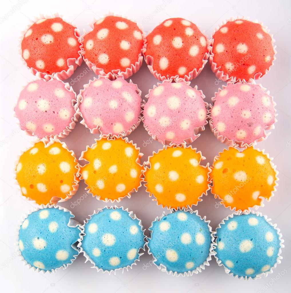 Colorful Steamed Rice Polka Dot Muffin