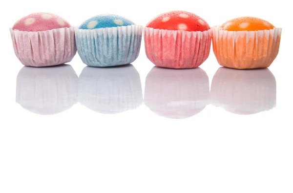 Färgglada kokt ris Polka Dot Muffin — Stockfoto