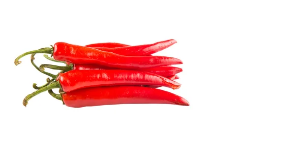 Rode Chilipepertjes Witte Achtergrond — Stockfoto