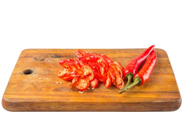 Φέτες κόκκινες πιπεριές τσίλι — Φωτογραφία Αρχείου