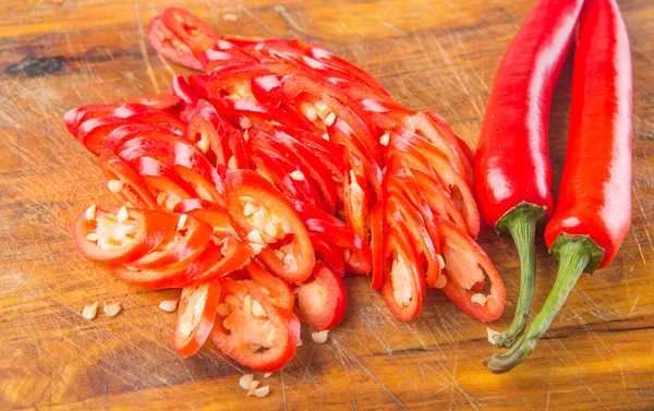 Slices Of Red Chili Peppers — Stock Photo, Image