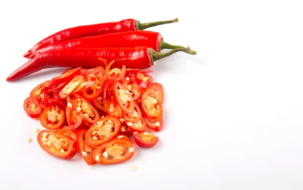 Cut Slices Of Red Chili Peppers — Stock Photo, Image