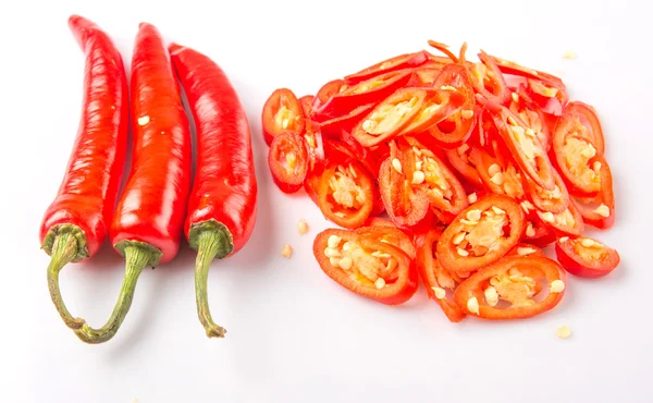 Cut Slices Of Red Chili Peppers — Stock Photo, Image