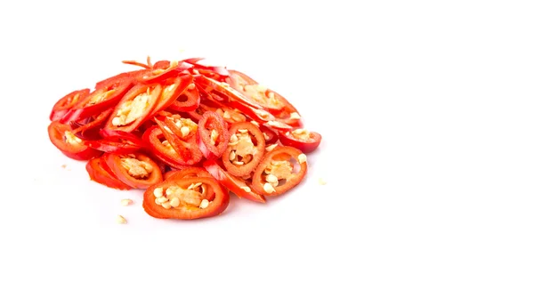 Cut Slices Of Red Chili Peppers — Stock Photo, Image