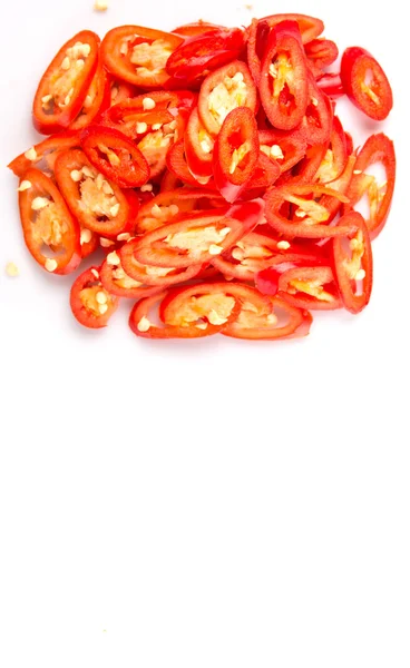 Cut Slices Of Red Chili Peppers — Stock Photo, Image