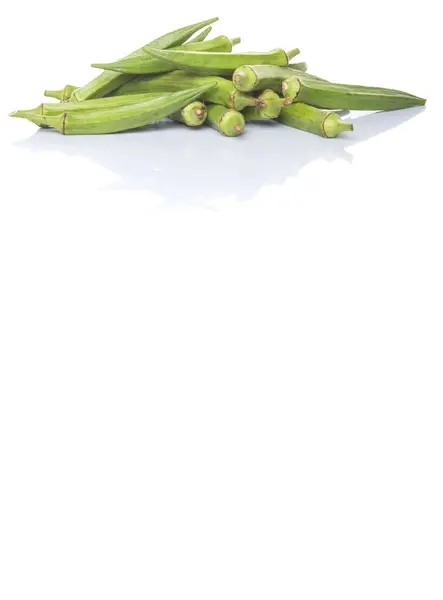 Okra Ladies Fingers Vegetables White Background — Stock Photo, Image