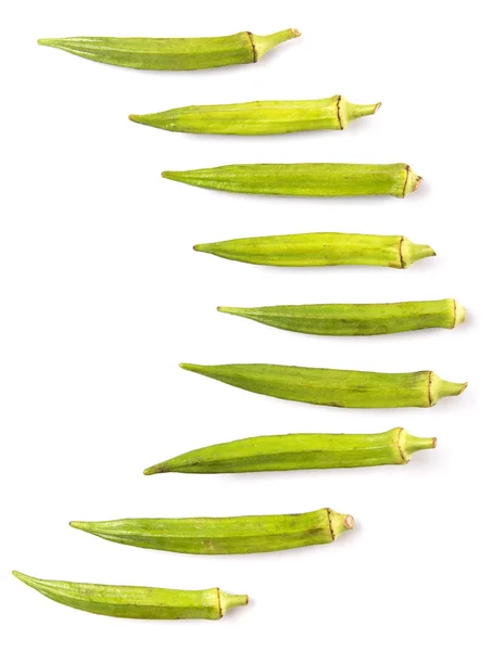 Okra o Dedos de las Damas Verduras — Foto de Stock