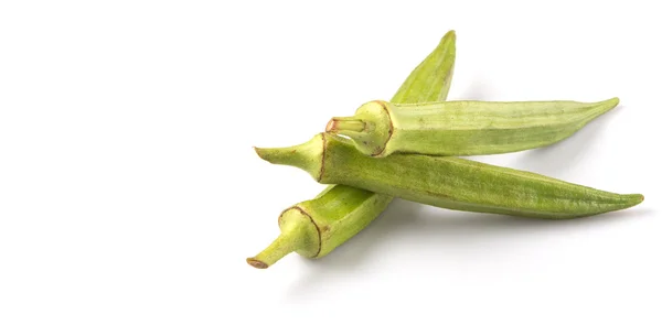 Okra Doigts Dames Légumes Sur Fond Blanc — Photo