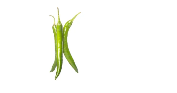 Chiles Verdes Sobre Fondo Blanco —  Fotos de Stock