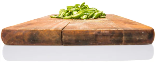 Chopped Green Chili Peppers — Stock Photo, Image