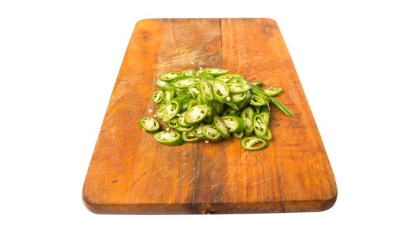 Chopped Green Chili Peppers — Stock Photo, Image