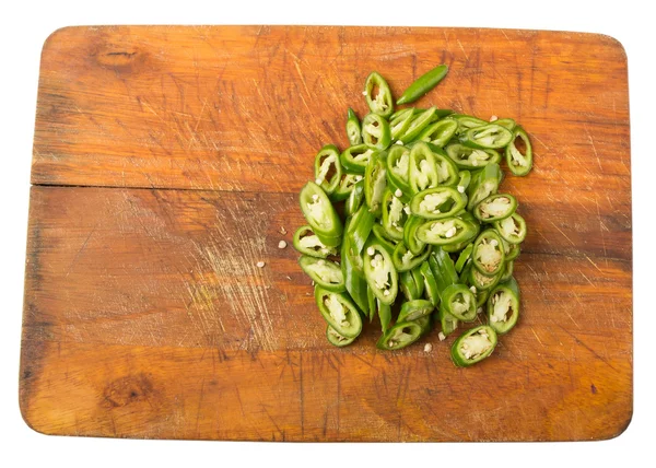 Chopped Green Chili Peppers — Stock Photo, Image