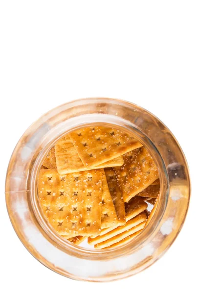 Krakersy Cukru Lub Ciasteczka Cookie Jar Białym Tle — Zdjęcie stockowe