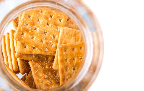 Cracker di zucchero nel barattolo dei biscotti — Foto Stock