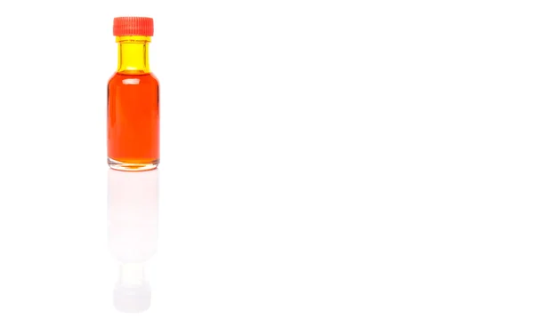Additivo Colore Arancione Liquido Sfondo Bianco — Foto Stock