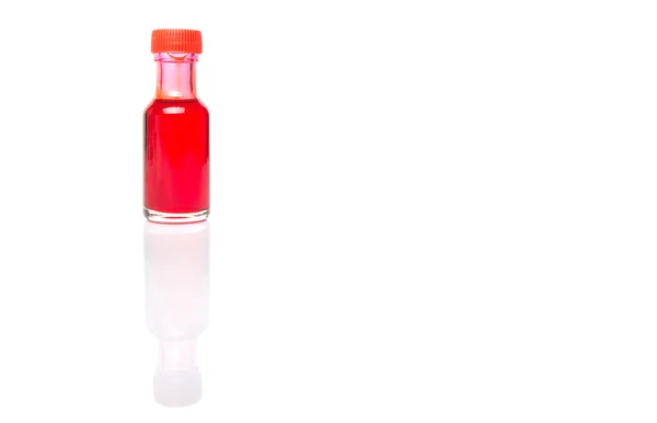 Additivo Colore Rosso Chiaro Liquido Sfondo Bianco — Foto Stock