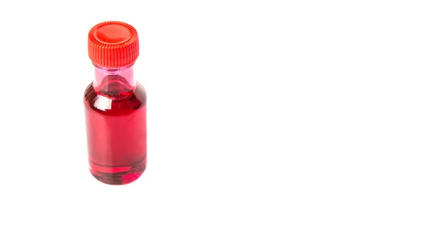 Additivo Colore Rosso Chiaro Liquido Sfondo Bianco — Foto Stock