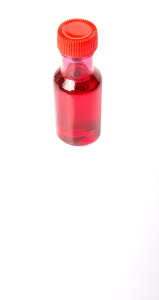 Additivo Colore Rosso Chiaro Liquido Sfondo Bianco — Foto Stock