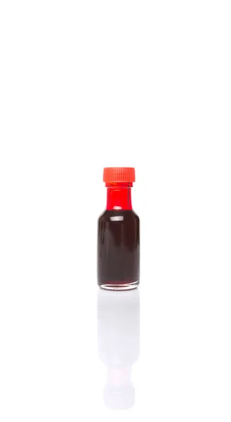 Liquido Colore Rosso Intenso Additivo Alimentare Sfondo Bianco — Foto Stock