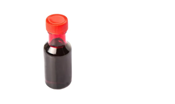 Vloeistof Diep Rood Voedsel Kleuren Additief Witte Achtergrond — Stockfoto