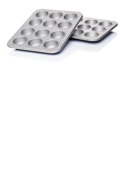 Cupcake Muffin Pans White Background — Stock Photo, Image