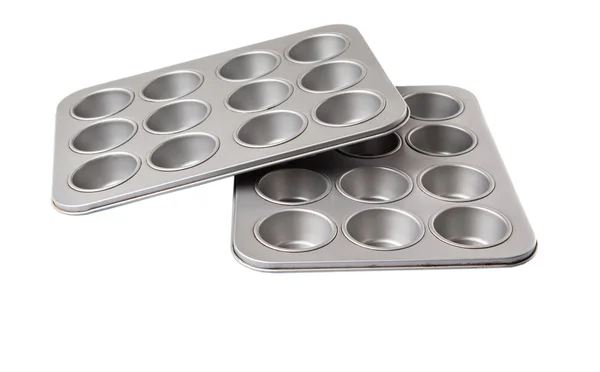 Cupcake Muffin Pans White Background — Stock Photo, Image