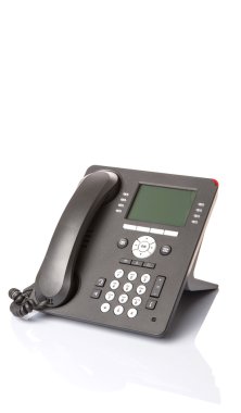 Beyaz arka plan üzerinde modern Masaüstü telefon
