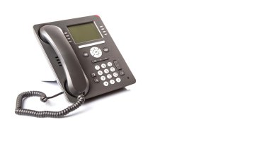 Beyaz arka plan üzerinde modern Masaüstü telefon