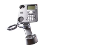 Beyaz arka plan üzerinde modern Masaüstü telefon