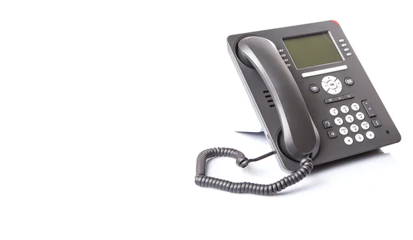 Moderní Stolní Telefon Bílém Pozadí — Stock fotografie