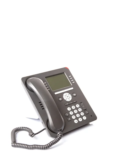 Moderno Telefone Desktop Sobre Fundo Branco — Fotografia de Stock