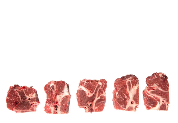 Chunk Cut Frozen Beef Meat White Background — Stock Photo, Image