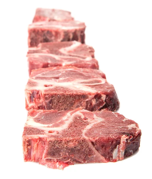 Chunk Of Cut Frozen Beef Meat — Stock Photo, Image