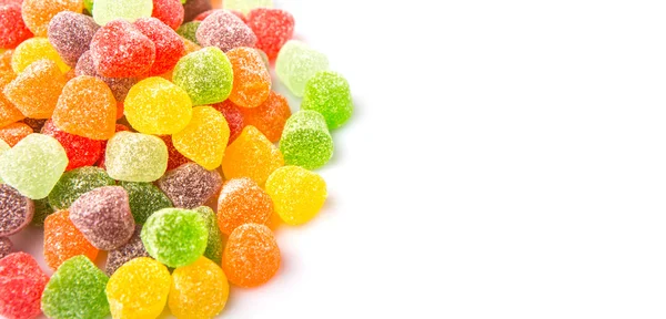 Bunte Mischung Zuckergelee Bonbons Über Weißem Hintergrund — Stockfoto