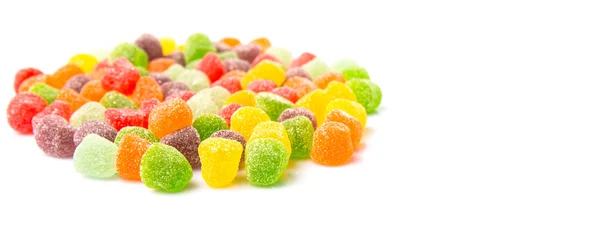 Barevný Mix Cukru Želé Bonbóny Nad Bílým Pozadím — Stock fotografie