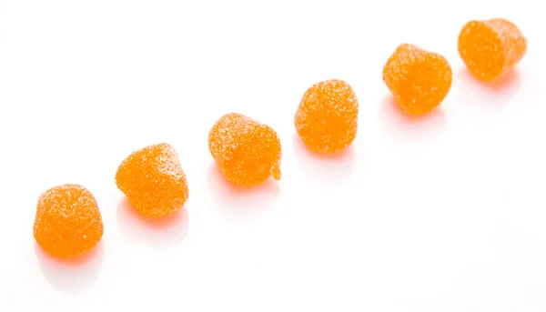 Bonbons Gelée Orange Douce Isolés Sur Blanc — Photo