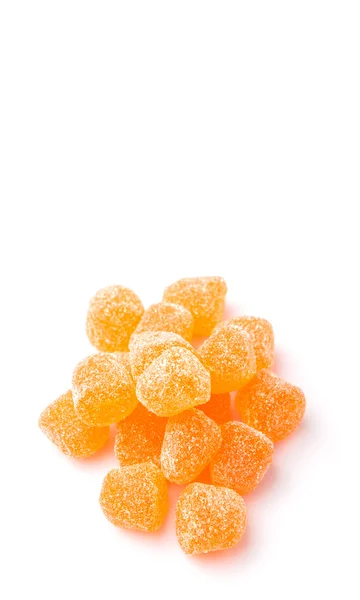 Süße Orangengelee Bonbons Isoliert Auf Weiß — Stockfoto